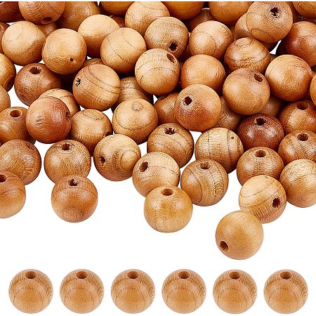 OLYCRAFT 120Pcs Wood Beads 12mm Round Wood Beads Unfinished Wooden Decorative Beads Loose Spacer Beads for Jewelry Earrings Bracelet Necklace Making and DIY Craft