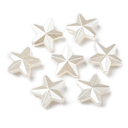ABS Imitation Pearl Beads, Star, 11x11x4mm, Hole: 1.6mm