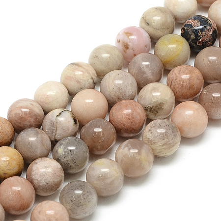 Arricraft Natural Sun Stone Beads Strands, Round, 6x6mm, Hole: 1mm, about 62pcs/strand, 15.5 inches