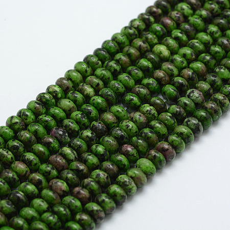 ARRICRAFT Natural Zoisite Beads Strands, Rondelle, Dyed, 6x4mm, Hole: 1mm, about 96~97pcs/strand, 15.3 inches(39cm)