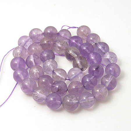 ARRICRAFT Natural Ametrine Beads Strands,  Round, Lilac, about 10mm in diameter, hole: 1mm, about 38pcs/strand, 15.3 inches