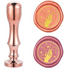 CRASPIRE Wax Seal Stamp Moon & Hand Pattern Sealing Wax Stamps Retro Brass Stamp Wax Seal 25mm Removable Brass Heads Bamboo Copper Handle for Envelope Invitation Wedding Embellishment Decoration Gift