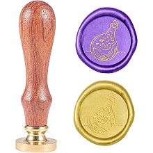 Pandahall Elite Wax Seal Stamp Kit, 25mm Whale in Bottle Retro Brass Head Sealing Stamps with Wooden Handle, Removable Sealing Stamp Kit for Wedding Envelopes Letter Card Invitations