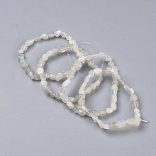 Honeyhandy Natural White Moonstone Bead Stretch Bracelets, Tumbled Stone, Nuggets, Inner Diameter: 2~2-1/4 inch(5.2~5.6cm)