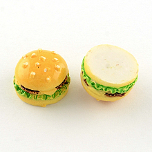 Honeyhandy Resin Cabochons, Hamburger, Gold, 17x12mm