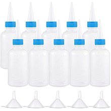 BENECREAT 20 Packs 3.4oz/100ml Plastic Tip Cap Squeeze Bottle with Measurement Clear Plastic Squeeze Dispensing Bottle with Funnel Hoppers for Art Glue Paint Liquid Storage