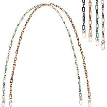 PandaHall Elite 6 Strands Acrylic Purse Chain 39.3"/1m Bag Chain Replacement Long Purse Chain Decorative Bag Chain with 12pcs Swivel Clasp for Crossbody Bag Tote Purse Evening Bag Cloth Decor