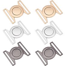 BENECREAT 6 Sets 3 Colors Alloy Belt Buckles, 1.8x1.5 Round Metal Hook Buckle Fastening Belt Accessories for Down Jackets Coats Windbreakers DIY Waist Belt Hand Sewing Dress Belt Making(2Sets/Color)