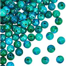 OLYCRAFT 99pcs Natural Chrysocolla Beads 8mm Round Gemstone Beads with Hole Energy Stone Loose Beads for Bracelet Necklace Jewelry Making