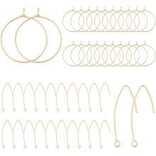 SUNNYCLUE 1 Box 40Pcs 20 Pairs 18K Gold Plated Earring Hooks for Jewelry Making Ear Wires Brass Earring Hooks and Hoop Earrings Making Supplies Jewelry Findings