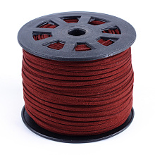 Honeyhandy Faux Suede Cords, Faux Suede Lace, Dark Red, 1/8 inch(3mm)x1.5mm, about 100yards/roll(91.44m/roll), 300 feet/roll