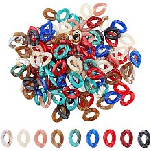 PandaHall Elite 270 pcs Acrylic Linking Rings, 9 Colors Quick Link Connectors for Earring Necklace Jewelry EyeglassChain DIY Craft Making