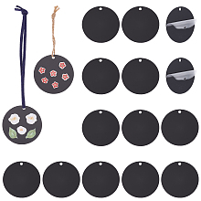 PandaHall Elite 30pcs Keychain Blanks, 2 Inch Black Acrylic Blanks Ornaments Blanks Round Circle Disc Christmas Ornaments for Vinyl Painting Engraving Wedding Christmas Lanyards Present Wrap