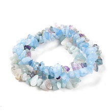 Honeyhandy Chips Natural Mixed Stone Stretch Bracelets, Stackable Bracelets, 1/4~1/2 inch(0.6~1.2cm), Inner Diameter: 2-1/8~2-1/4 inch(5.5~5.7cm), 3pcs/set