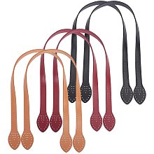 PU Leather Bag Handles, for Bag Straps Replacement Accessories, Mixed Color, 59.8x1.55~3.2x0.25cm, Hole: 1.8mm; 3 colors, 2pcs/color, 6pcs/set