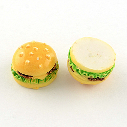 Honeyhandy Resin Cabochons, Hamburger, Gold, 17x12mm