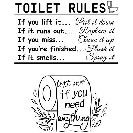 Arricraft DIY Toilet Rules Bathroom Quotes Wall Stickers Removable Vinyl Lettering Wall Art Decals for Bathroom Lavatory Toilet Large Wall Sticker Home Decor Black 31.5x11.8in