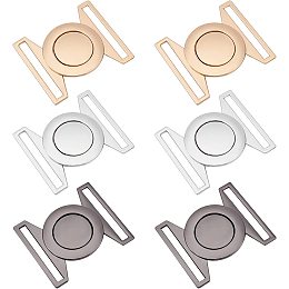 BENECREAT 6 Sets 3 Colors Alloy Belt Buckles, 1.8x1.5 Round Metal Hook Buckle Fastening Belt Accessories for Down Jackets Coats Windbreakers DIY Waist Belt Hand Sewing Dress Belt Making(2Sets/Color)