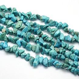 Honeyhandy Synthetic Turquoise Beads Strands, Chips, Dyed, 5~8x5~8mm, Hole: 1mm, about 31.5 inch