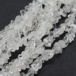 Honeyhandy Natural Quartz Crystal Beads Strands, Grade A, Chip, 5~8mm, Hole: 1mm, about 33 inch(84cm)