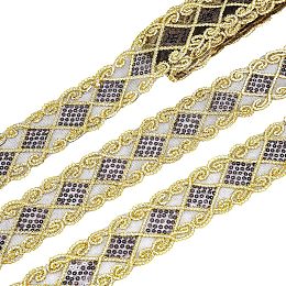 PandaHall Elite 10 Yards Gimp Braid Trim, 2-3/8 inch(6cm) Wide Braided Cord Filigree Polyester Lace Ribbon Rhombus Fabric Trim Lace Trim Upholstery Trim for Costume DIY Crafts Sewing Jewelry Making