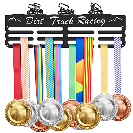 SUPERDANT Dirt Track Racing Medal Hanger Display Dirt Track Racing Medal Display Holder with 12 Lines Sturdy Steel Award Display Holders Wall Mounted Medal Display Racks for Ribbon Lanyard