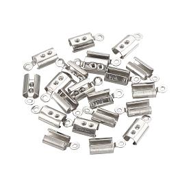 ARRICRAFT 1000pcs 304 Stainless Steel Fold Over Crimp Cord Ends Terminators Leather Ribbon Ending Clasp Tips for Jewelry Making