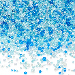 Olycraft 200G Glass Beads, Bubble Beads, Round, No Hole, Royal Blue, 2~3mm