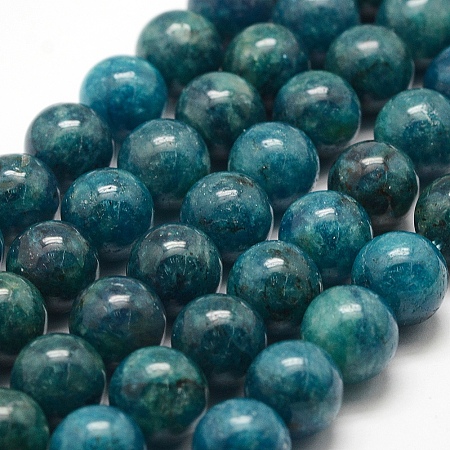 ARRICRAFT Natural Apatite Beads Strands, Round, 10mm, Hole: 1mm, about 38pcs/strand, 15.5 inches(39.5cm)