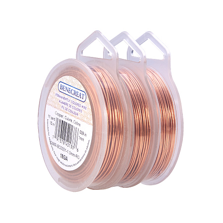 BENECREAT Copper Wire, 0.6mm/0.8mm/1mm, 3rolls/set