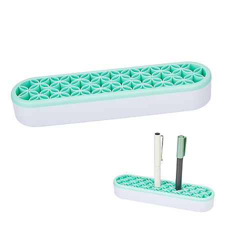 Gorgecraft Portable Silicone Makeup Brush Holder, Cosmetic Organize, Green, 21x5.1x3.4cm