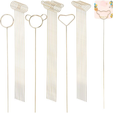 OLYCRAFT 30pcs Metal Floral Place Card Holder 13 Heart Ring Bear Shape Floral  Picks Clips Wire Clip Table Card Holders for Floral Arrangement Wedding  Birthday Party Gift Decoration - Gold 