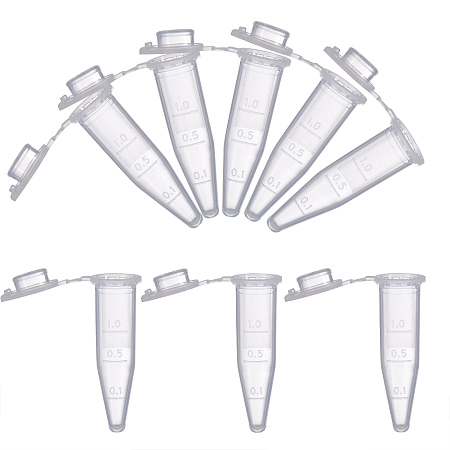 BENECREAT 300 Pack 1.5ml Plastic Centrifuge Tubes with Snap Cap Clear Scale Plastic Disposable Tubes for Samples Storage