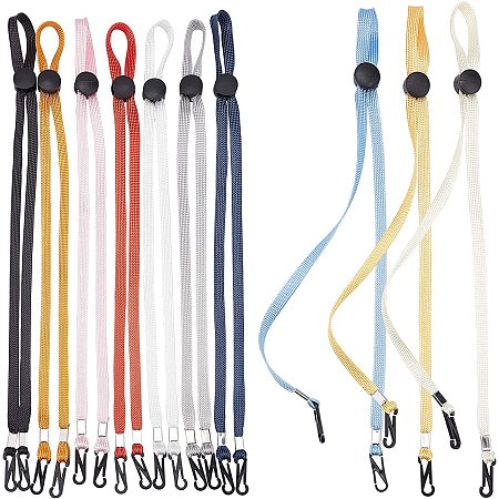 GORGECRAFT 10 Mixed Colors Adjustable Hat Strap Clips Flexible Removable Hat Chin Cord Fishing Hat Strings Fastener Face Lanyard Holder Hanger Rest for Cowboy Bucket Hat Outdoor Golfing Boating