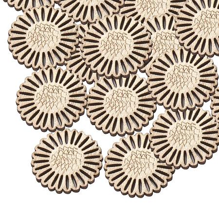 ARRICRAFT 200pcs Flat Round Wood Link Pendant Beads Crafts Filigree Joiners for Earring Pendant Jewelry DIY Craft Making, Burlywood