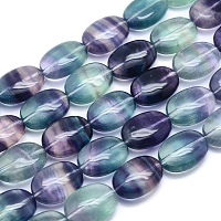 Arricraft Natural Fluorite Beads Strands, Oval, 18x13x7~7.5mm, Hole: 1mm, about 22pcs/strand, 15.5 inches(39.5cm)