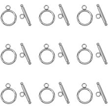 Unicraftale 304 Stainless Steel Toggle Clasps, Stainless Steel Color, Toggle: 21x16mm, Hole: 3mm, Bar: 23x3mm, Hole: 3mm, 50sets/box