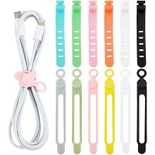 Arricraft 36 Pcs Silicone Cable Ties, Reusable Cord Wires Organizer, Zip Ties Straps Elastic Headphone Cable Tidy Wires Ties for Office Home Car