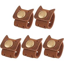 GORGECRAFT 5PCS PU Leather Cord Organizer Cat Shaped Cable Keepers Earbud Holder Earphones Cord Case Headphones Winder Storage Wrap Manager USB Cable Ties Tiny Leather Gadget Clips for Stocking