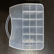 Transparent Plastic Bead Containers, Bag Shaped Bead Case with 20 Compartments, for DIY Art Craft, Nail Diamonds, Bead Storage, Clear, 25.3x21x3cm