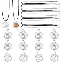 SUNNYCLUE 50Pcs Spiral Cage Pendants Necklace Making Kit Including 40Pcs Wire Cage Stone Holder 10Pcs Cotton Cord Necklace for Beginners DIY Necklace Jewellery Making Crafting