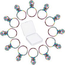 GORGECRAFT 1 Box 12PCS Rainbow Zipper Pulls #5 Sliders Auto Lock Zipper Pull Colorful Metal Replacement Repair Kit Bulk Teeth Zipper Head for DIY Sewing Tailor Craft Bags Clothing(Round)