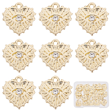 SUNNYCLUE 1 Box 22Pcs 18K Gold Plated Evil Eye Charms Bulk Rhinestone Heart Charms Gold Plated Charms for Jewelry Making Golden Heart Charms Earring Necklace Bracelet Supplies DIY Craft Adult Women