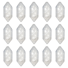 OLYCRAFT 15Pcs Natural Quartz Crystal Points Bulk Stones NO-Hole Quartz Crystal Wand Hexagonal Bullet Quartz Double Terminated Quartz Crystals for DIY Crafts Necklace Jewelry Making 20x8mm