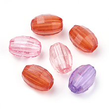 Honeyhandy Transparent Acrylic Beads, Oval, Mixed Color, 10x6.5mm, Hole: 2mm, about 2170pcs/500g