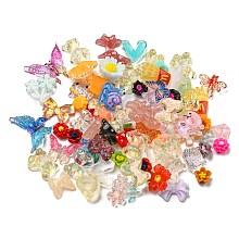 Honeyhandy 3D Resin Cabochons, Nail Art Decorations Accessories, Mixed Shapes, Mixed Color, 5.5~13x5.5~15.5x1.5~4.5mm