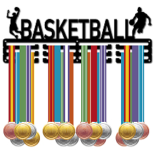 CREATCABIN Basketball Medal Hanger Display Medal Holder Sport Rack Award Metal Lanyard Holder Sturdy Wall Mounted Swimmer Runner Athletes Players Gymnastics Gift Over 60 Medals Olympic 15.7 x 5.9 Inch