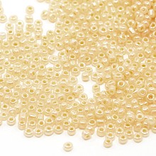 Honeyhandy Glass Seed Beads, Ceylon, Round, Champagne Yellow, 2mm, Hole: 1mm, about 30000pcs/pound