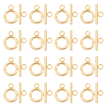 UNICRAFTALE 20 Sets Golden Toggle Clasps 304 Stainless Steel Ring Toggle Connectors IQ Toggle Clasps & Tbar Clasps for DIY Necklace Bracelet Jewelry Making