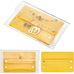 FINGERINSPIRE 2 Sets Jewelry Organiser 4x6.5x0.5 inch Small Jewelry Travel Bag Pouch with Yellow Removable Board, Transparent Jewelry Storage Bag for Necklace Earrings Rings Studs Bracelet